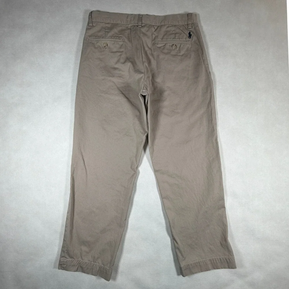 Polo Ralph‎ Lauren Preston Pant Mens 33x30 Khaki Tan Cotton Chino Straight Leg